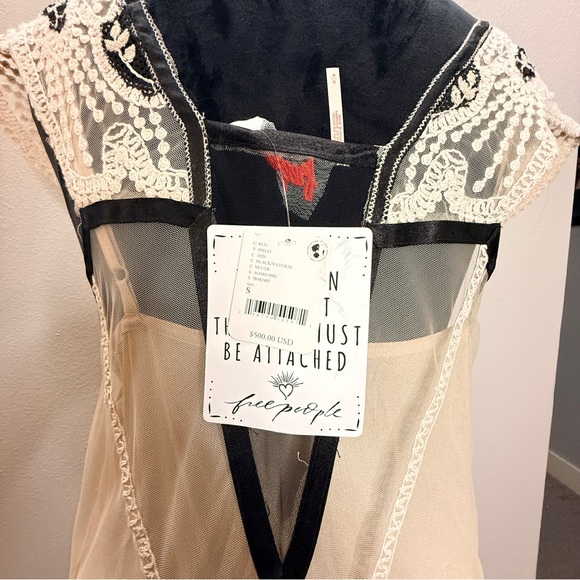 Free People Black and Cream Ethereal Sheer Lace Maxi Dress - Picture 9 of 11